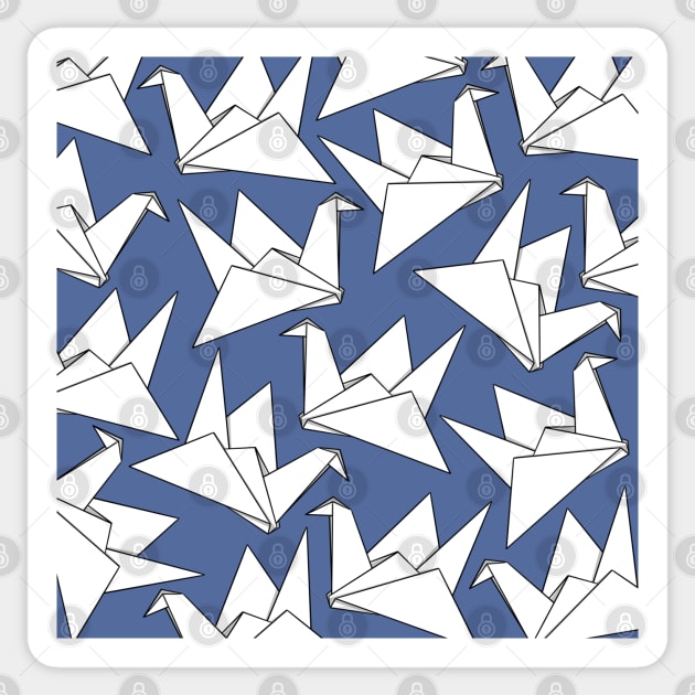 Origami Crane Blue Violet Sticker by Sketchbook ni Abi